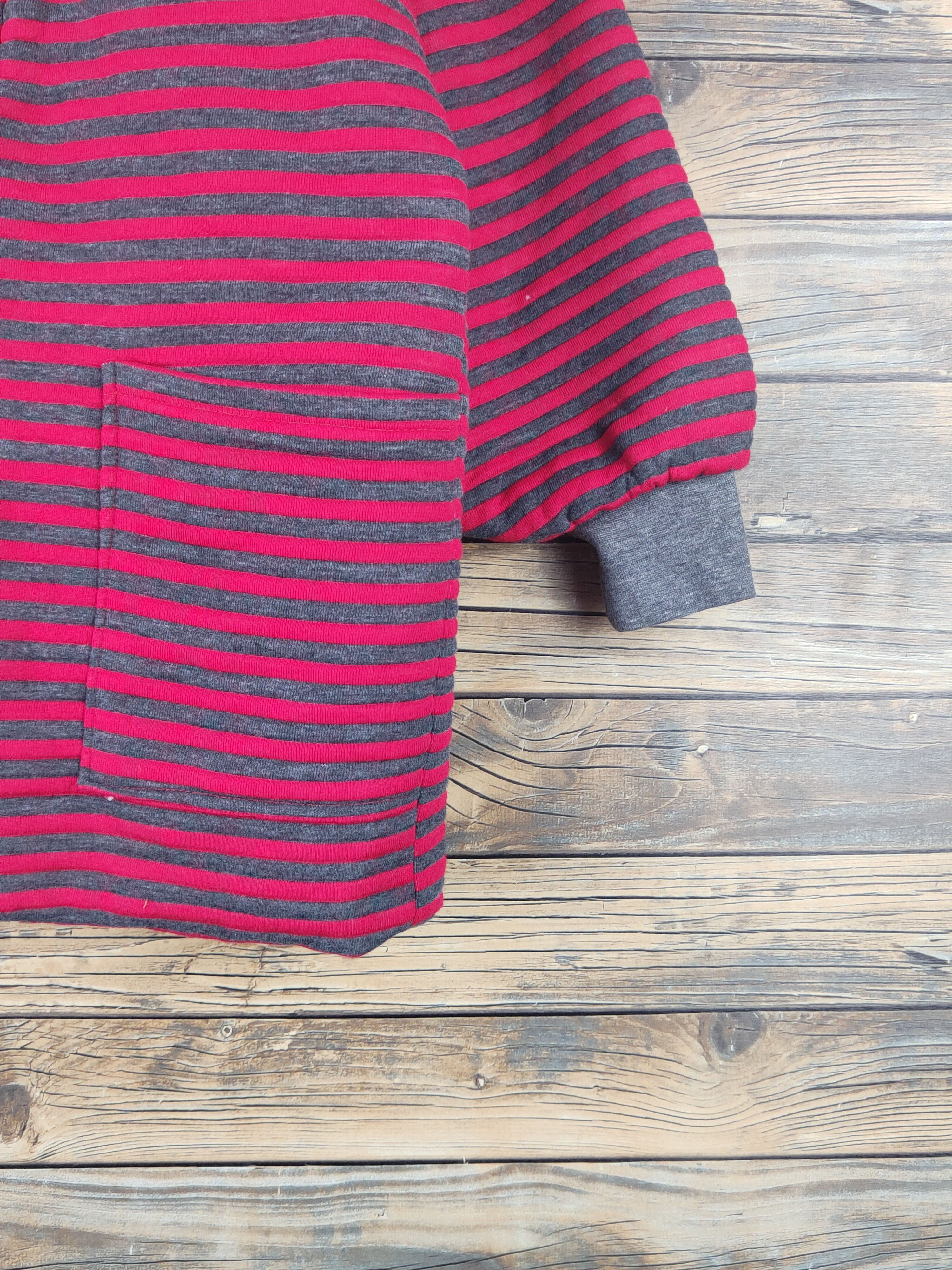 Vintage DL Dofe?? Red Gray Stripe Sweaters Kimono vintage #1675 Size US M / EU 48-50 / 2 - 6 Thumbnail