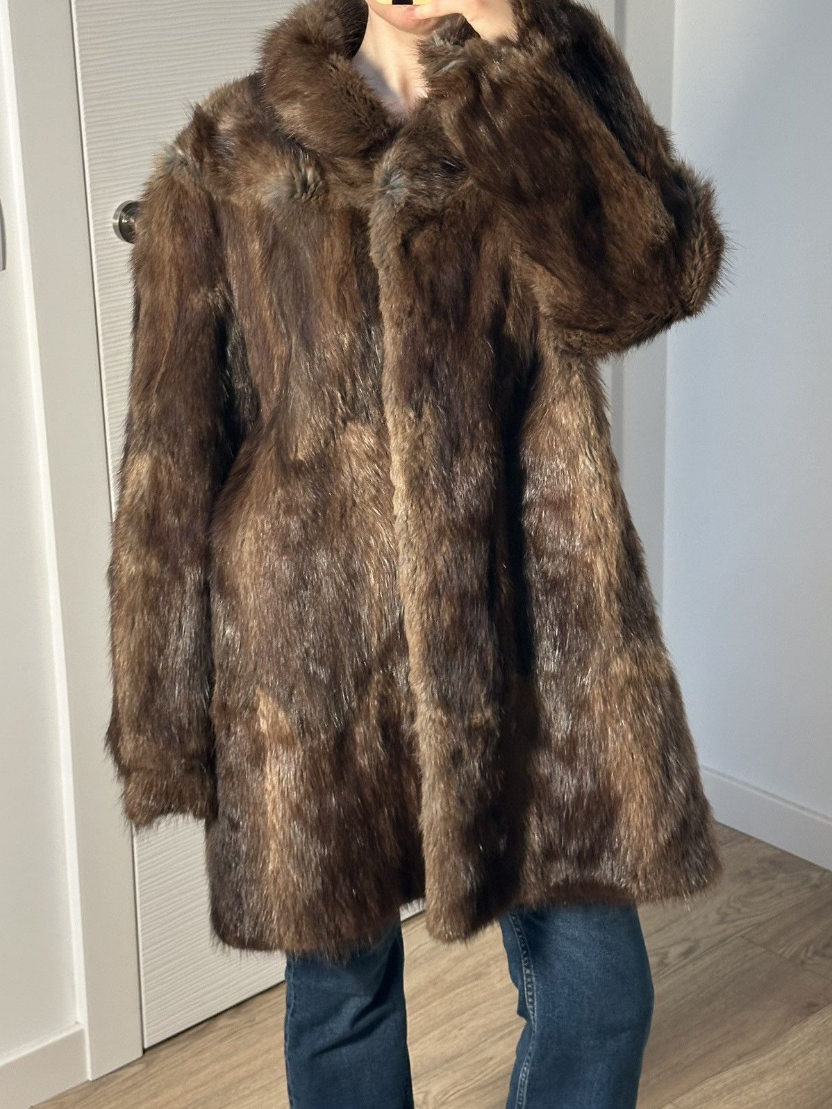 Vintage Genuine Real Mink Fur Coat Y2k Vintage Retro Size M / US 6-8 / IT 42-44 - 4 Thumbnail