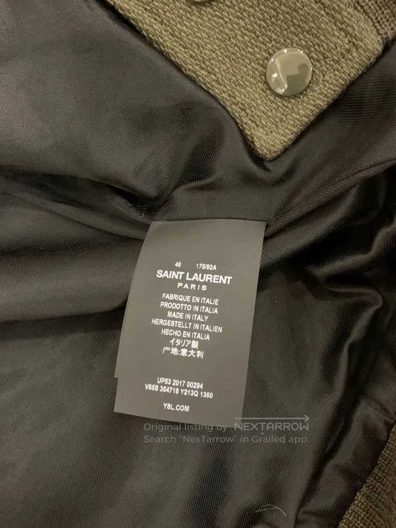 Saint Laurent Paris Saint Laurent Men's Green Varsity Jacket. Size US M / EU 48-50 / 2 - 4 Thumbnail