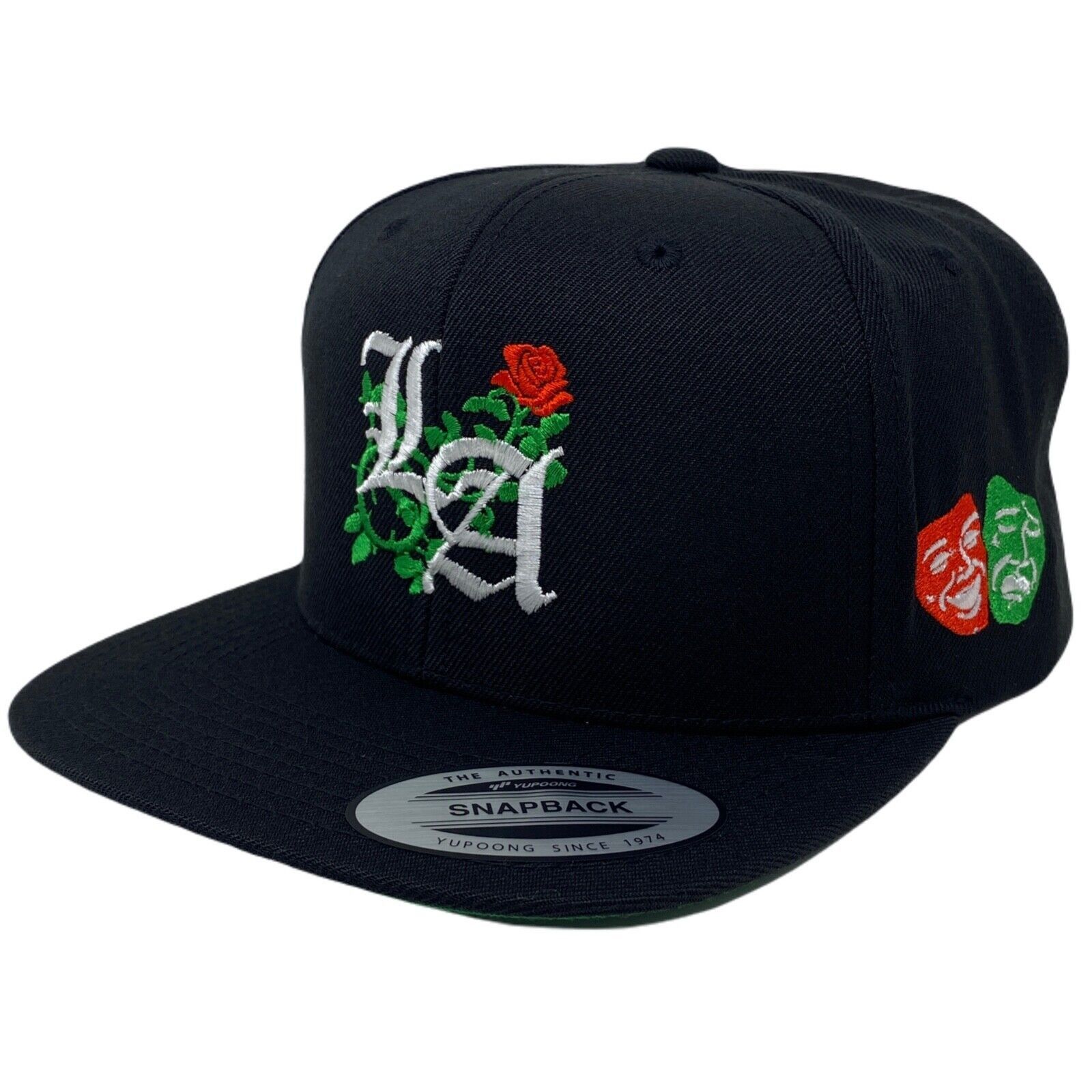 Other Los Angeles Laugh Now RED Cry Later GREEN Masks Snapback Hat Size ONE SIZE - 3 Thumbnail