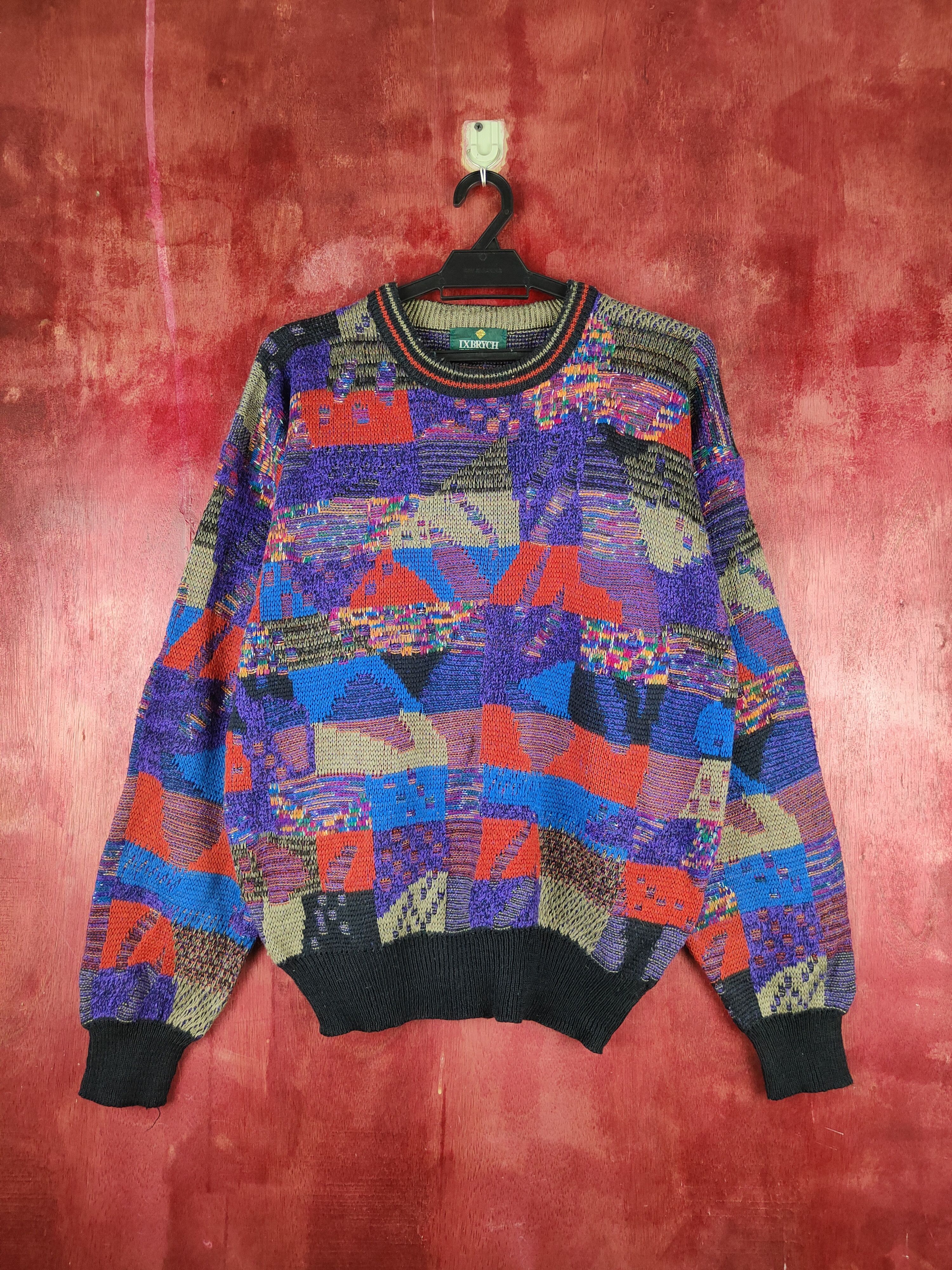 Hypebeast DL IxBrych Purple Red art Knitwear Sweatshirt vintage #S1263 Size US M / EU 48-50 / 2 - 1 Thumbnail