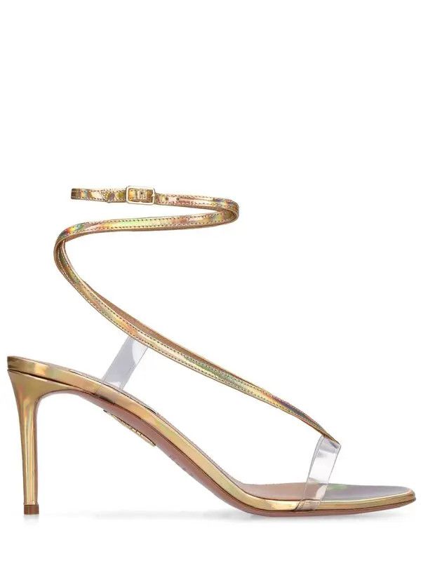 Aquazzura o1y0725 Ankle Strap Sandals in Gold/Transparent Size US 12 / IT 42 - 1 Thumbnail