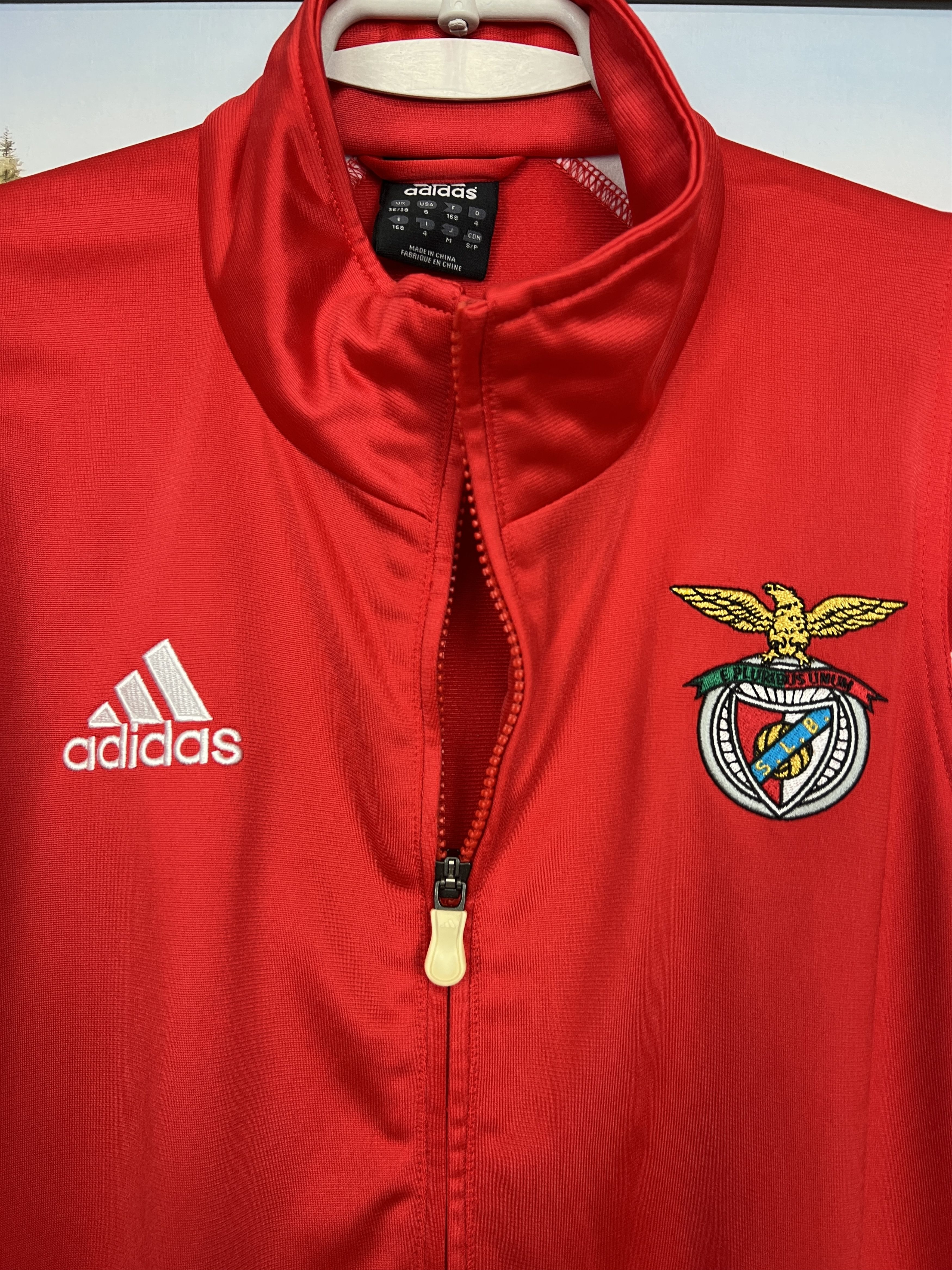 Adidas Vintage Adidas Benfica Football Jacket Soccer Red Track Top Size US M / EU 48-50 / 2 - 3 Thumbnail