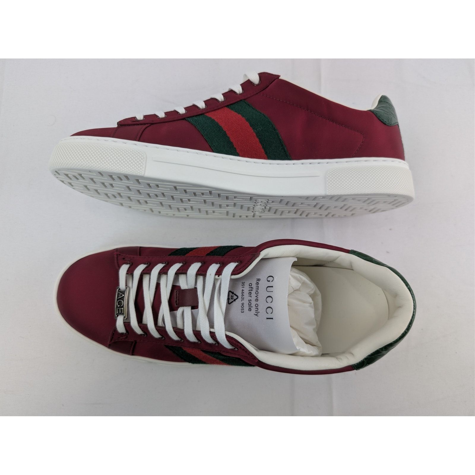 Gucci o1rshd1 Ace leather-trimmed sneakers in Red Size US 9.5 / EU 42-43 - 1 Thumbnail