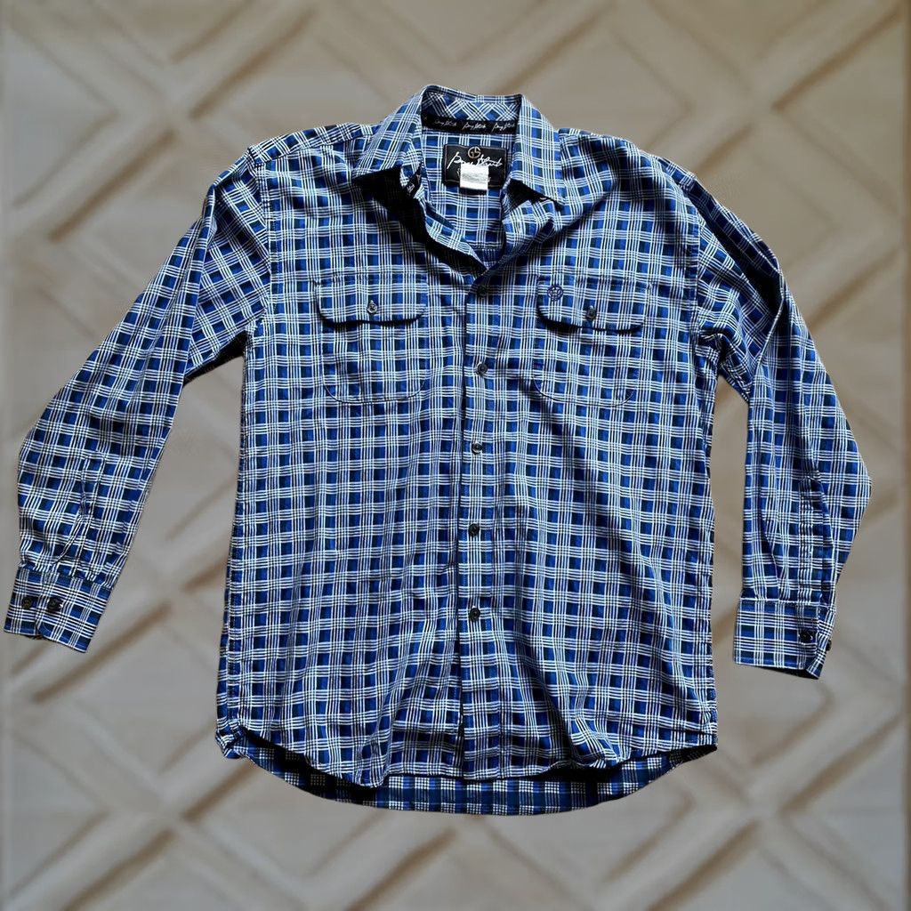 George VINTAGE George Straight by Wrangler Western Shirt Sz Medium Blue Snap Front Long Sleeve Mens M Regular Button-Up Size US M / EU 48-50 / 2 - 1 Thumbnail