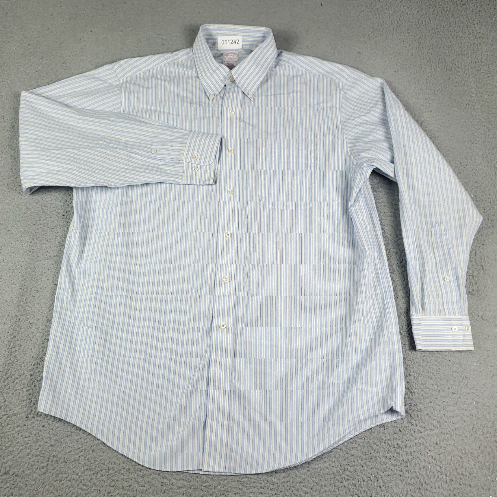 Brooks Brothers Brooks Brothers Shirt Mens 16.5 Blue Striped Dress Button Up Long Sleeve Size 42R - 2 Thumbnail