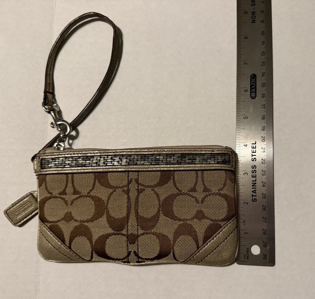Coach Coach 03292 Brown Jacquard Signature Vintage Zip Wristlet Size ONE SIZE - 6 Thumbnail