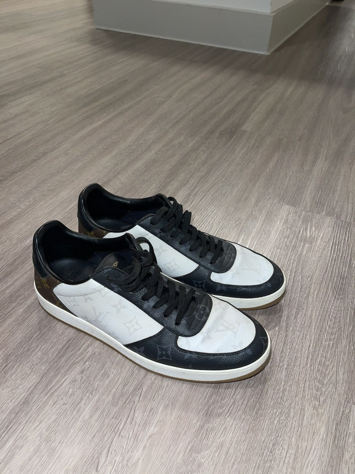 Louis Vuitton Louis Vuitton Rivoli Sneakers - Black, white, brown Size US 10 / EU 43 - 2 Thumbnail