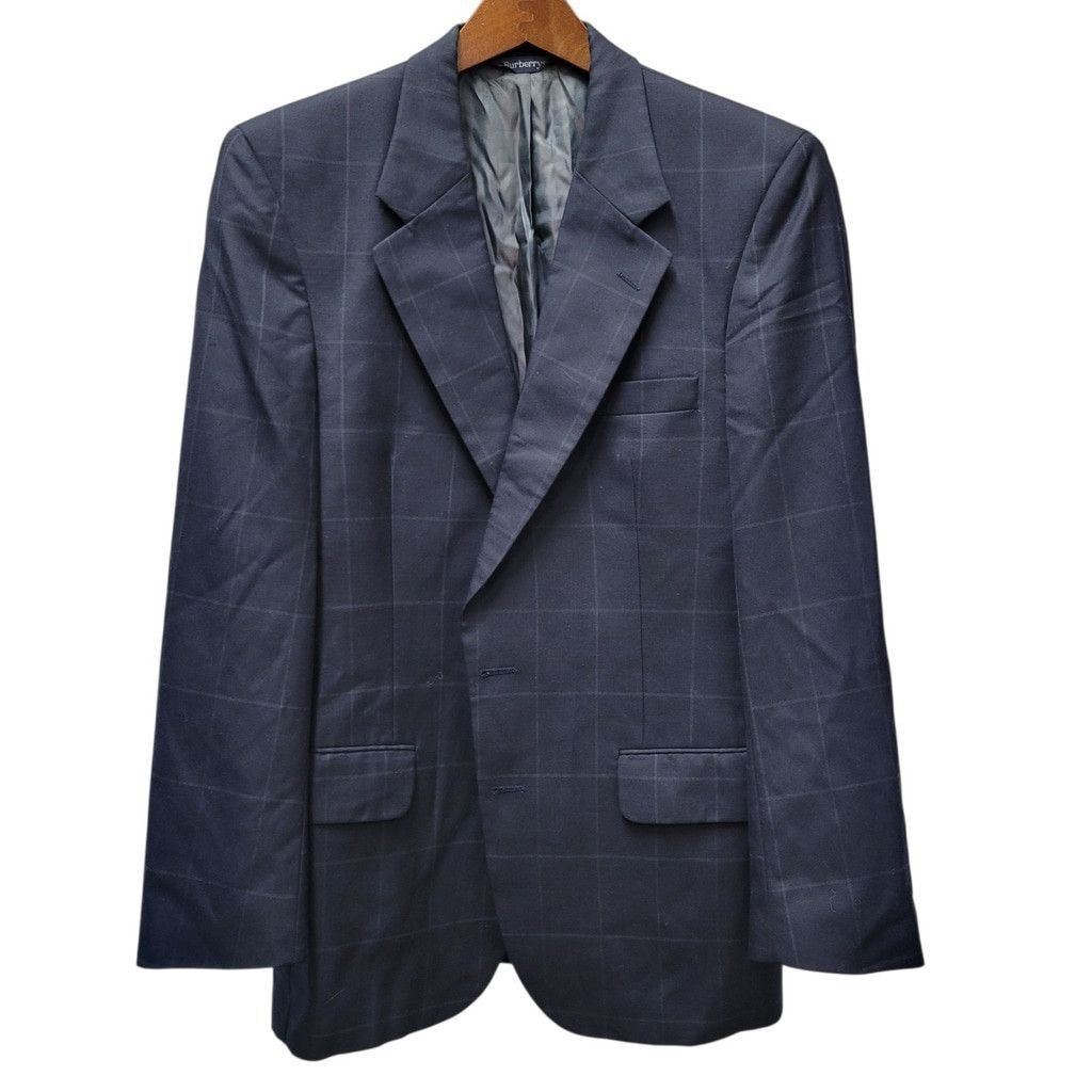 Burberry Men Navy Plaid 2-Button Center Vent Sport Coat 42R