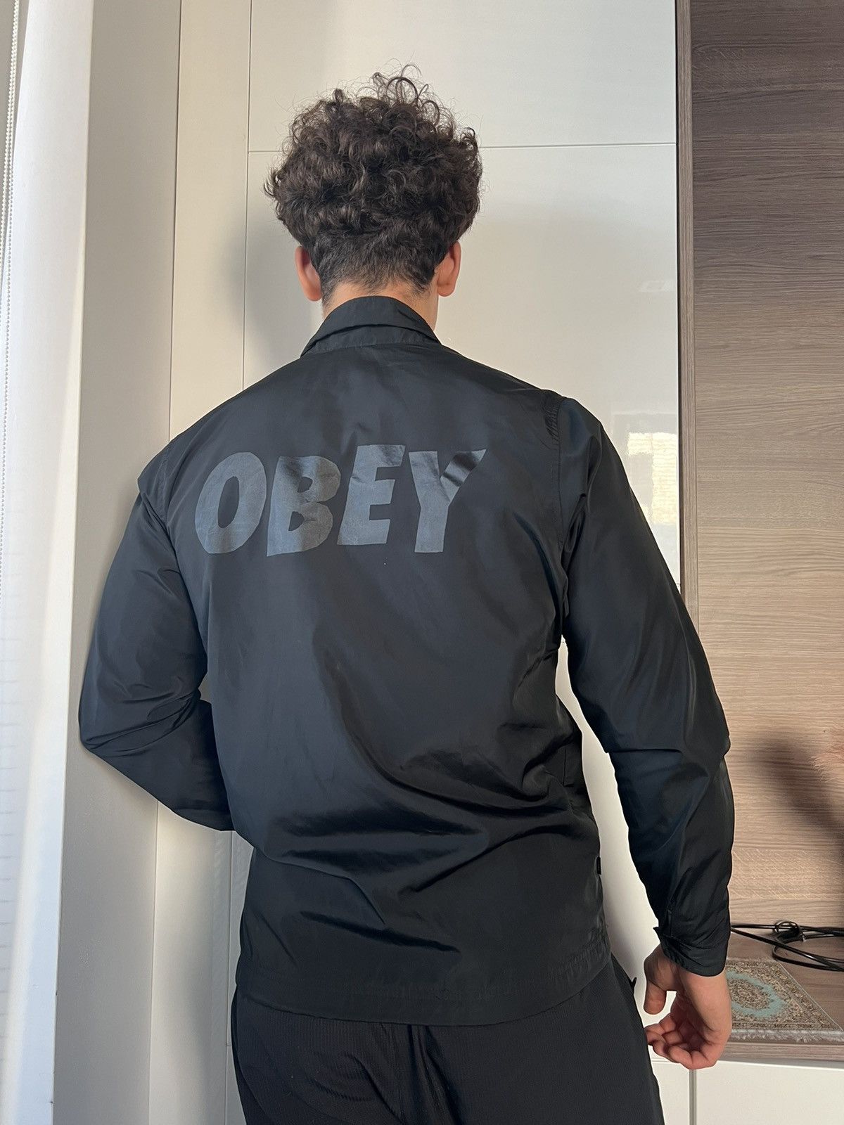 Designer × Obey ‼️Obey Big logo Streetwear Nylon Fleece Tech Coach Jacket‼️ Size US S / EU 44-46 / 1 - 2 Thumbnail