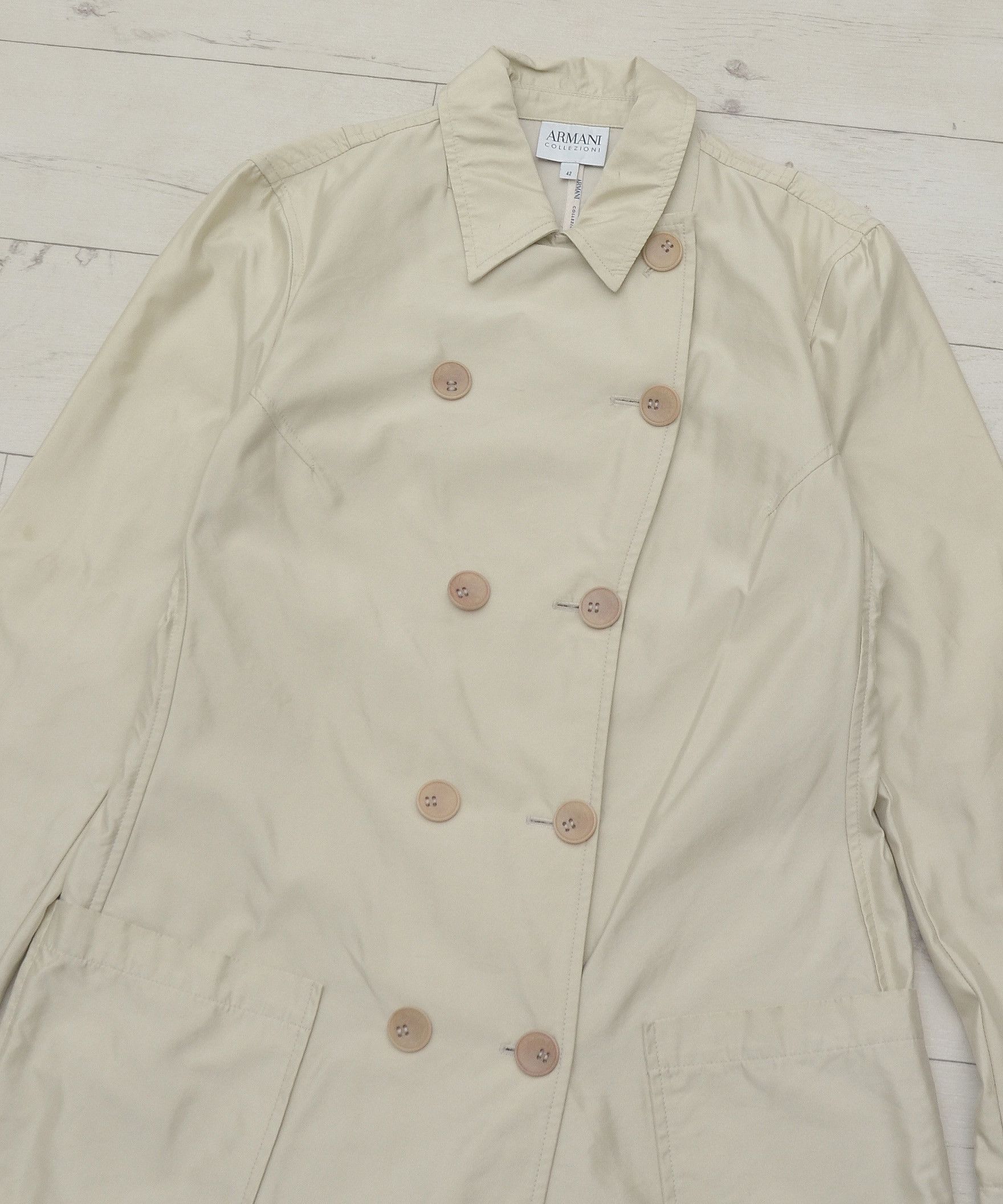 Armani × Giorgio Armani Vintage Rare Armani Collezioni Trench Rain Coat Jacket Size M / US 6-8 / IT 42-44 - 2 Thumbnail