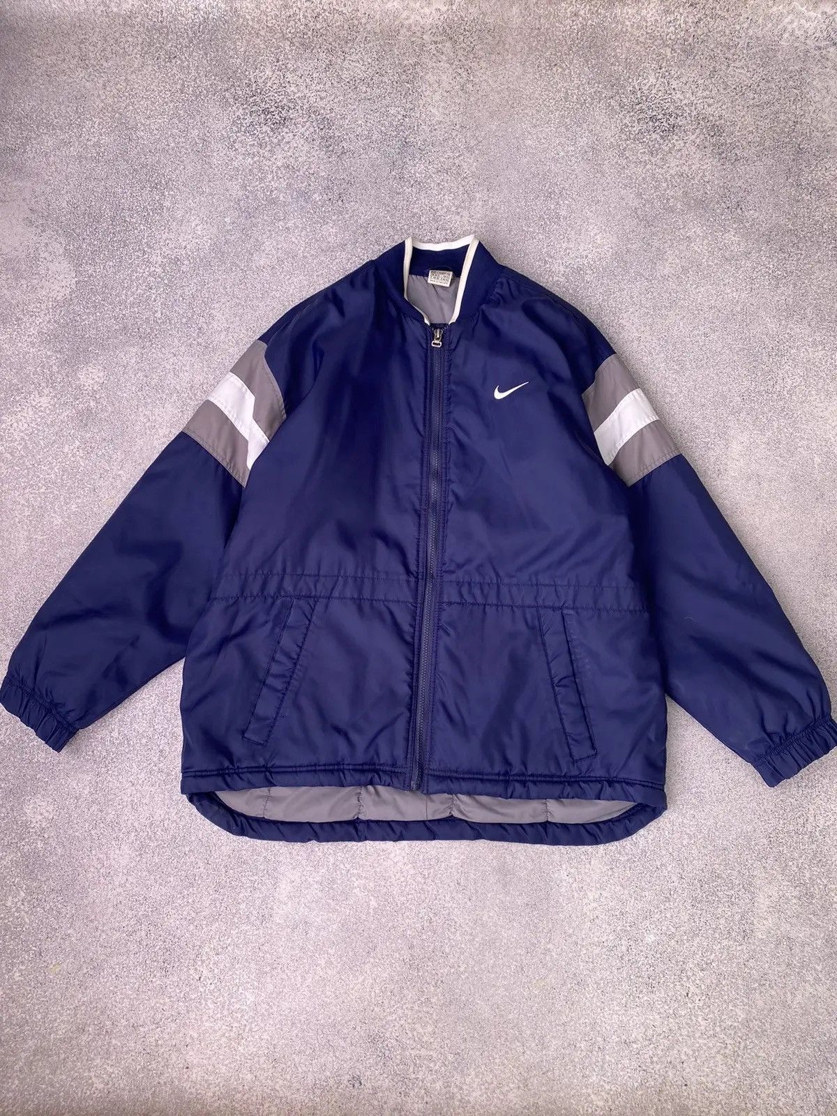 Nike × Vintage Vintage Nike Big Logo Navy 90s style Jacket Size US M / EU 48-50 / 2 - 2 Thumbnail
