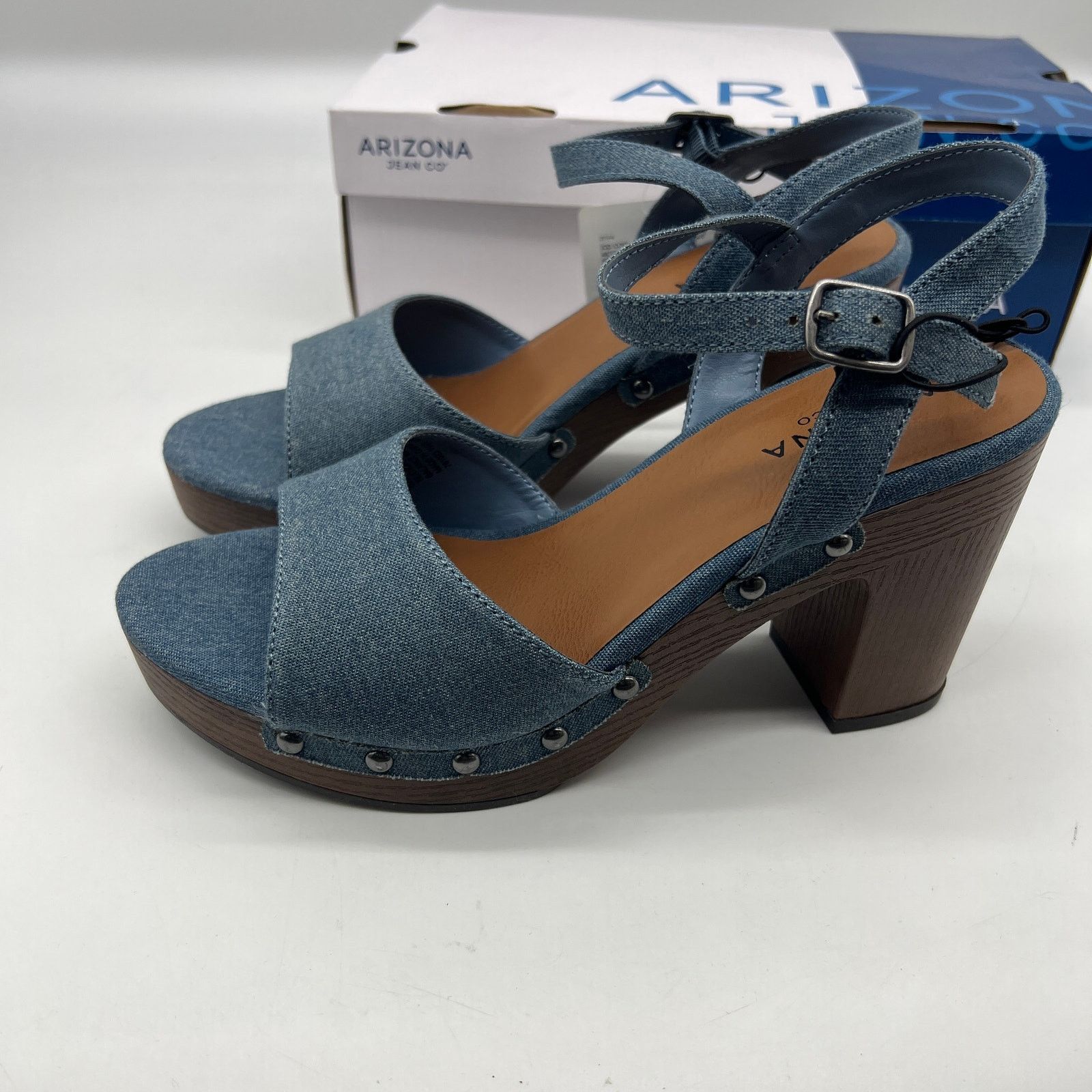 Other Arizona Jean Co Womens Heather Heeled Sandals Size US 7.5 / IT 37.5 - 6 Thumbnail