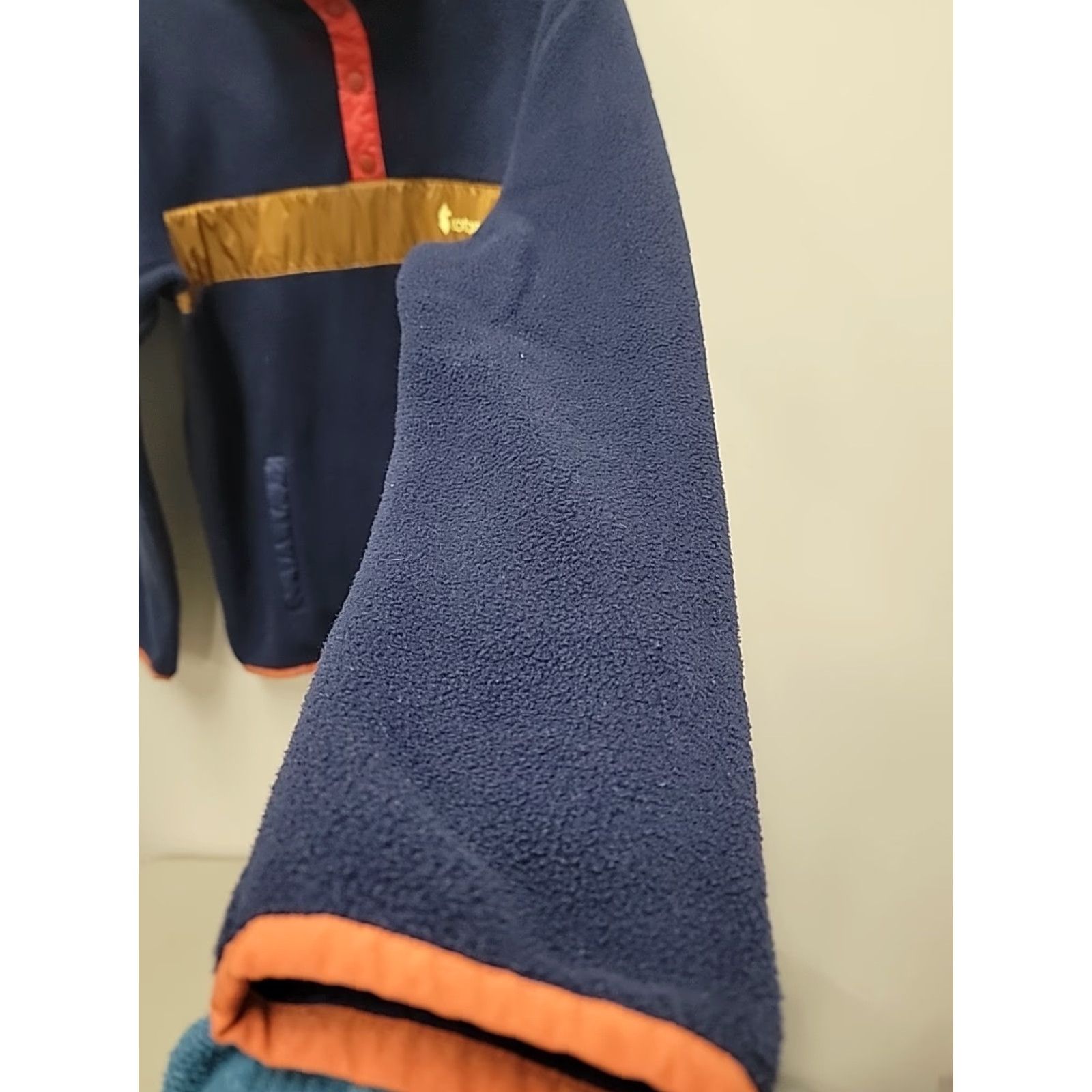 Cotopaxi Cotopaxi Teca Fleece Pullover Mens M Multicolor Orange Trim Quarter Snap Button Blue Trim Pullover Knit Wool Polyester Size US M / EU 48-50 / 2 - 4 Thumbnail