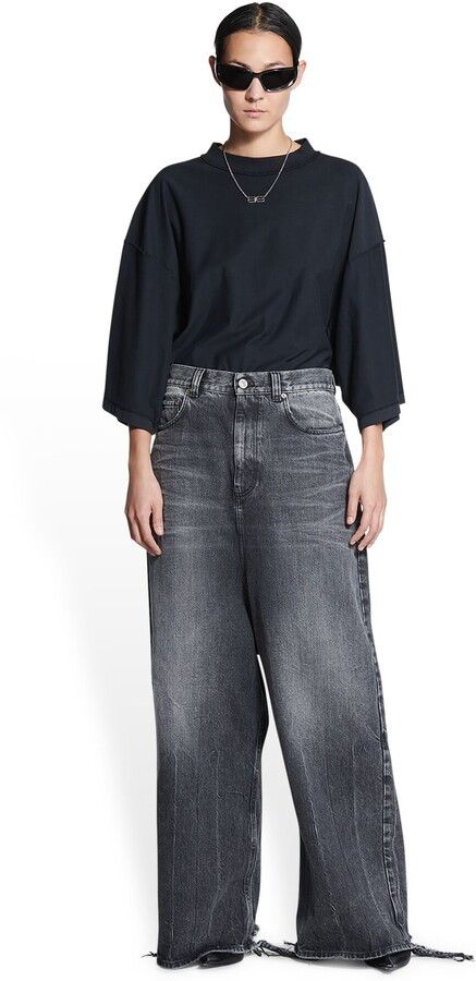 Balenciaga o1srvl11e0325 Low Crotch Jeans in Black Size 29" - 3 Thumbnail