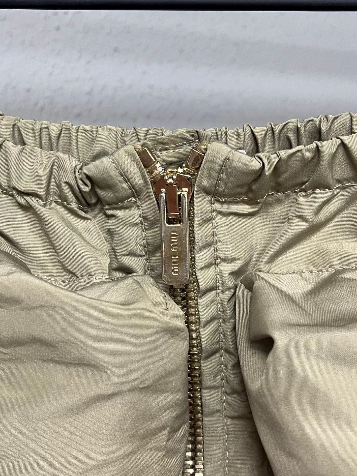 Miu Miu Miu Miu Beige Nylon Utility Belted Skirt Size ONE SIZE - 4 Thumbnail