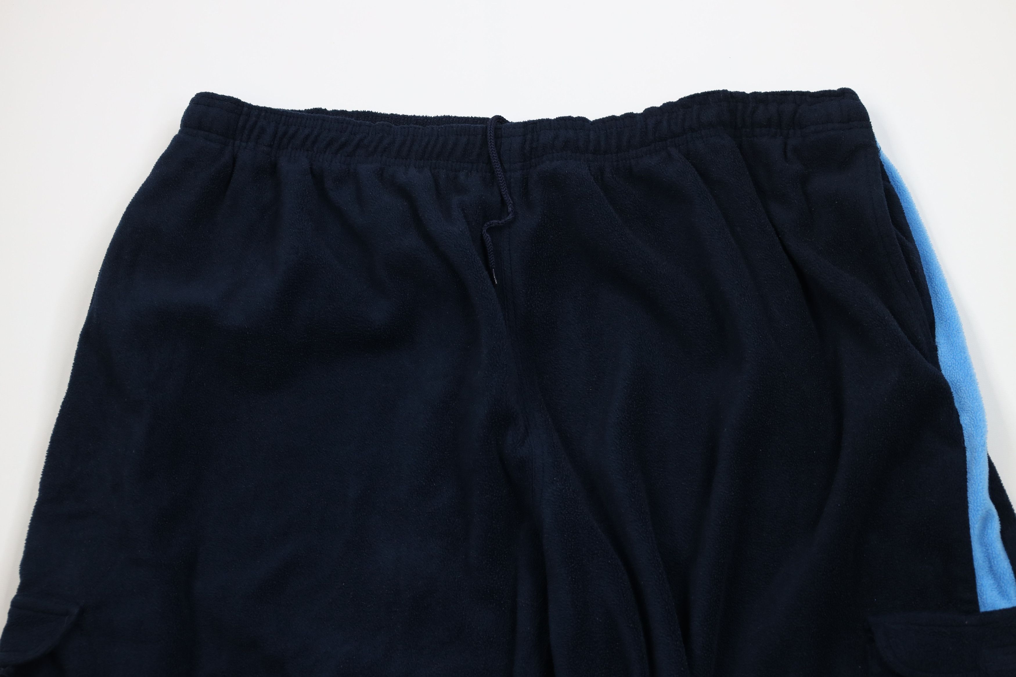 Vintage Vintage 90s Y2K Wilson Wide Leg Fleece Cargo Sweatpants Blue Size US 44 / EU 60 - 2 Thumbnail
