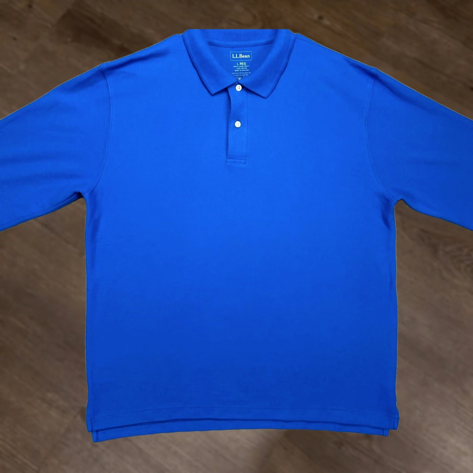 Vintage L.L. Bean Sweatshirt Mens Large Blue Polo Pullover 100% Cotton Casual Mock Neck Collared Long Sleeve Regular Fit Mens Size US L / EU 52-54 / 3 - 1 Thumbnail