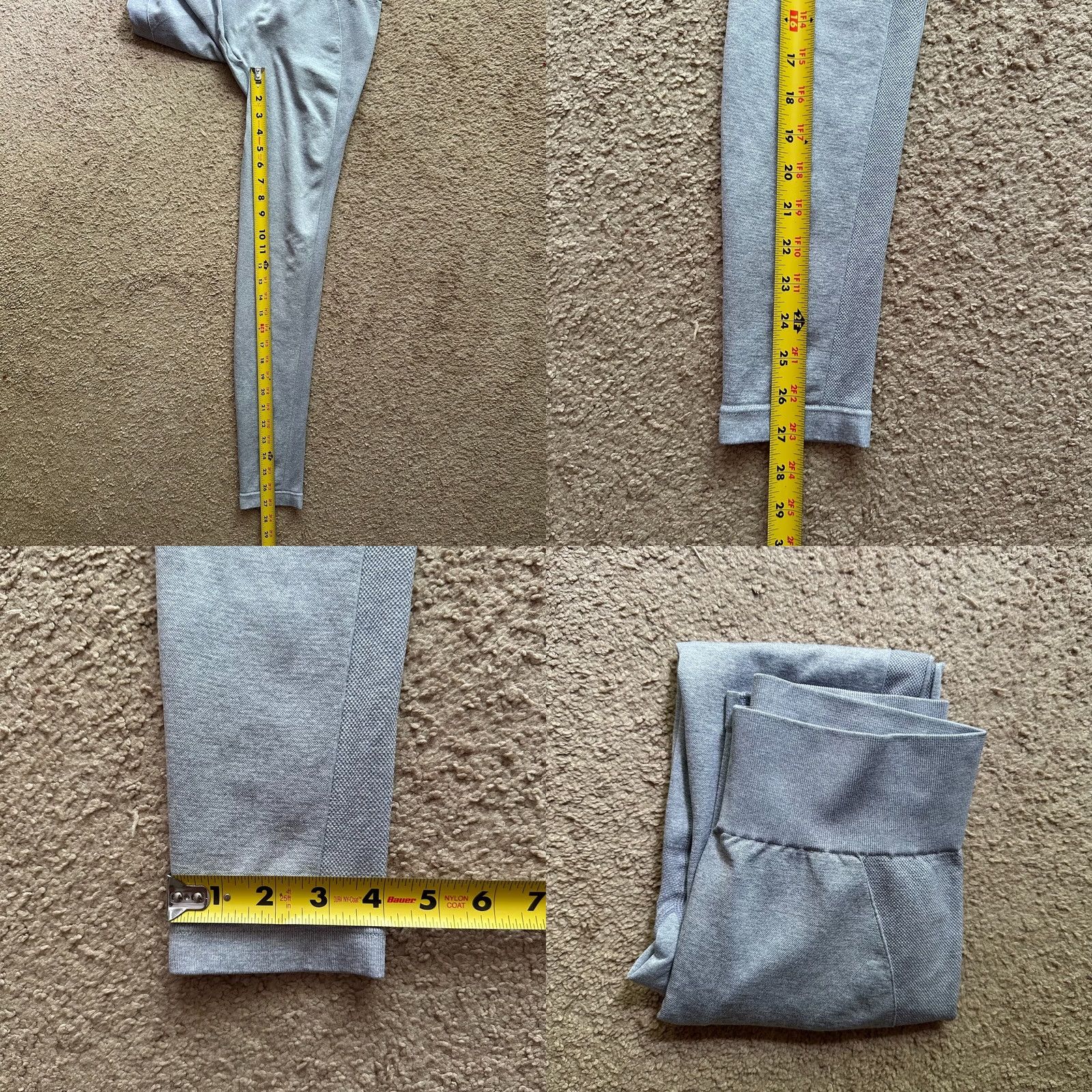 Gymshark Gymshark Leggings Womens XXS Mid Rise Stretch Slim Grey No Pockets 90s Size 24" / US 00 / IT 34 - 8 Thumbnail