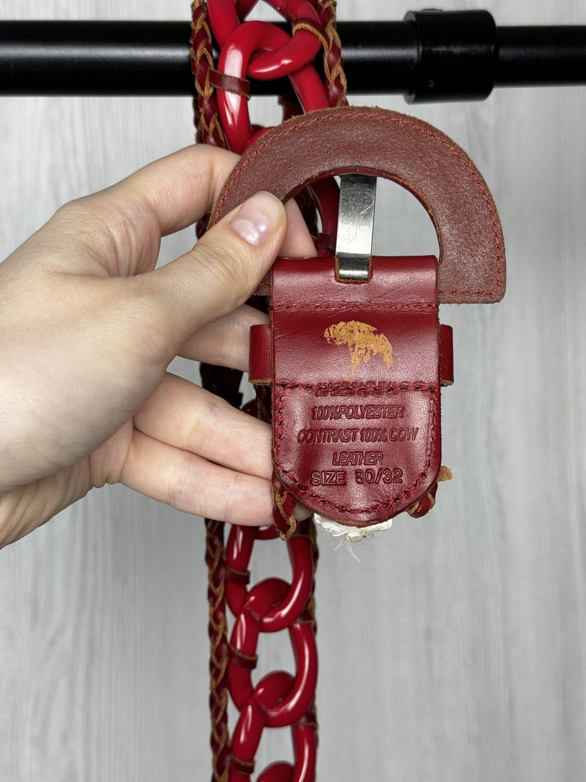 Diesel Diesel vintage avant garde chain style cow leather belt 32 Size 32 - 6 Thumbnail