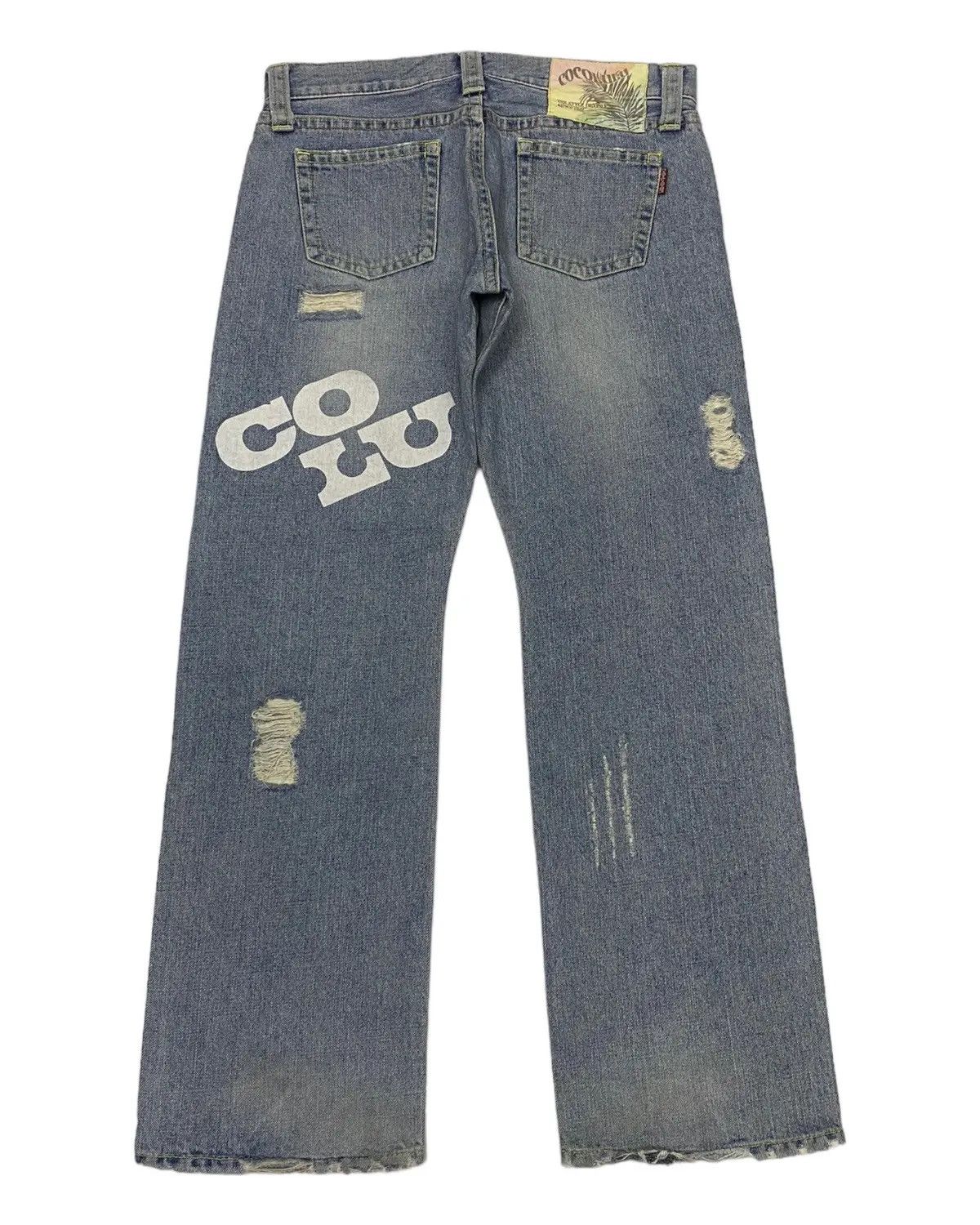 Hysteric Glamour FLARE RUSTY COCOLULU DISTRESSED BAGGY FLARE DENIM JEANS Size US 32 / EU 48 - 2 Thumbnail