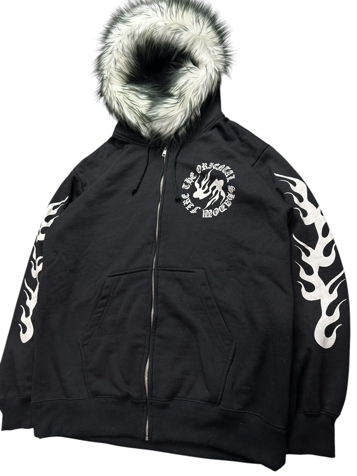 Japanese Brand WALL OF FAME TRIPLE DRAGON Zip Fur Hoodie IFSIX LGB STYLE Size US L / EU 52-54 / 3 - 6 Thumbnail