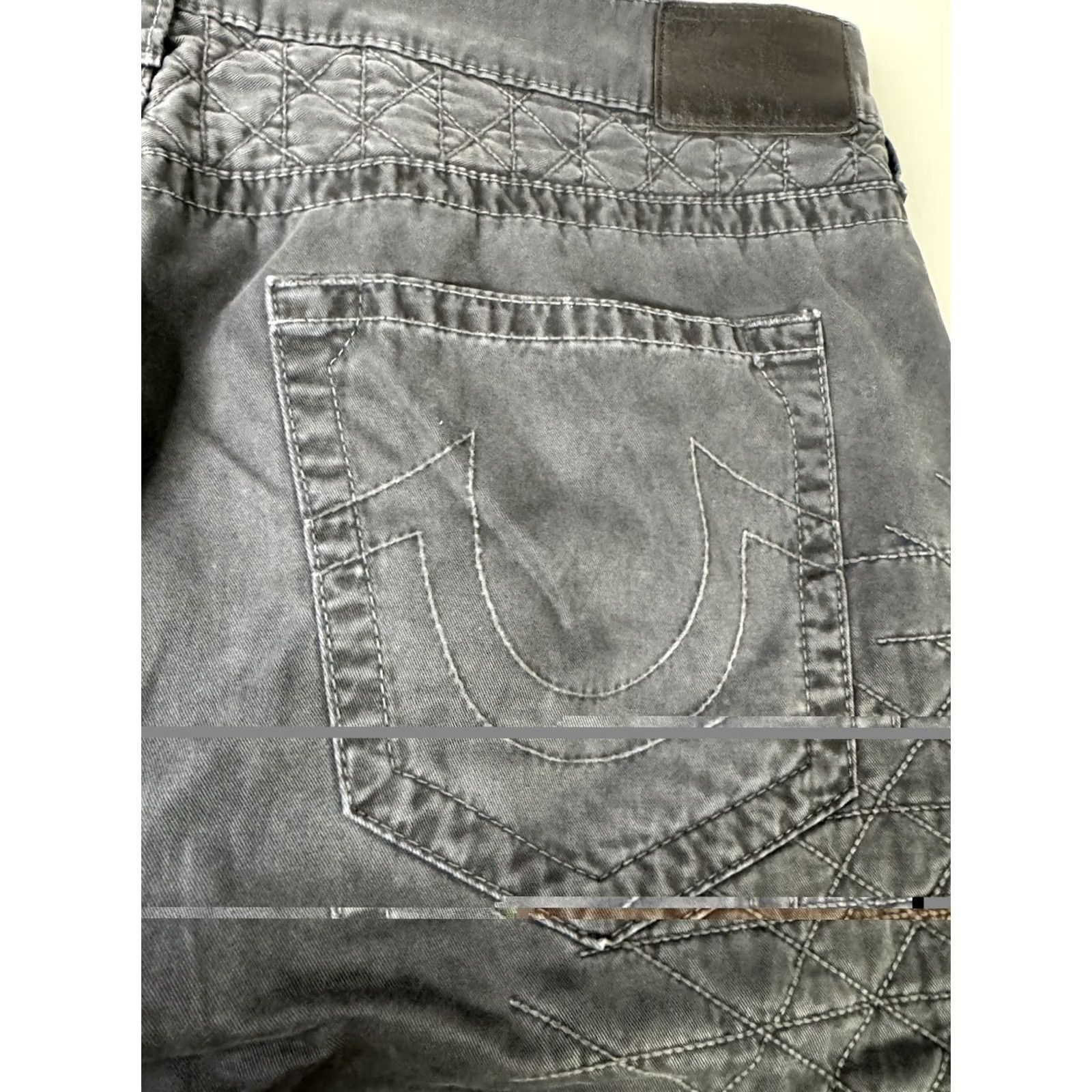 True Religion True Religion Jeans Mens 38x33 Charcoal Dean Geo Quilted Patch Tapered Size US 38 / EU 54 - 4 Thumbnail