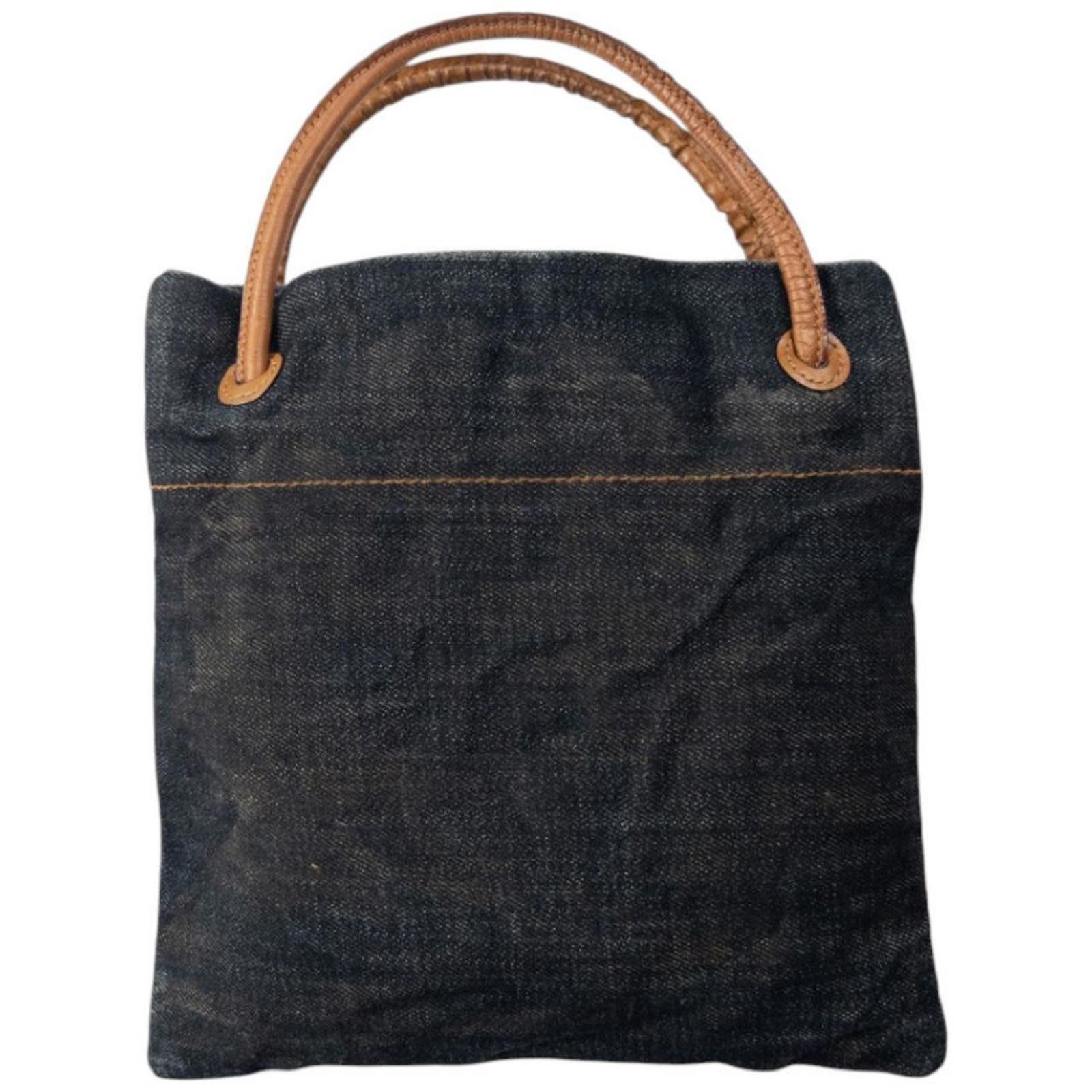 Evisu Vintage Evisu Patchwork Gull Japanese Denim Handbag Size ONE SIZE - 2 Thumbnail