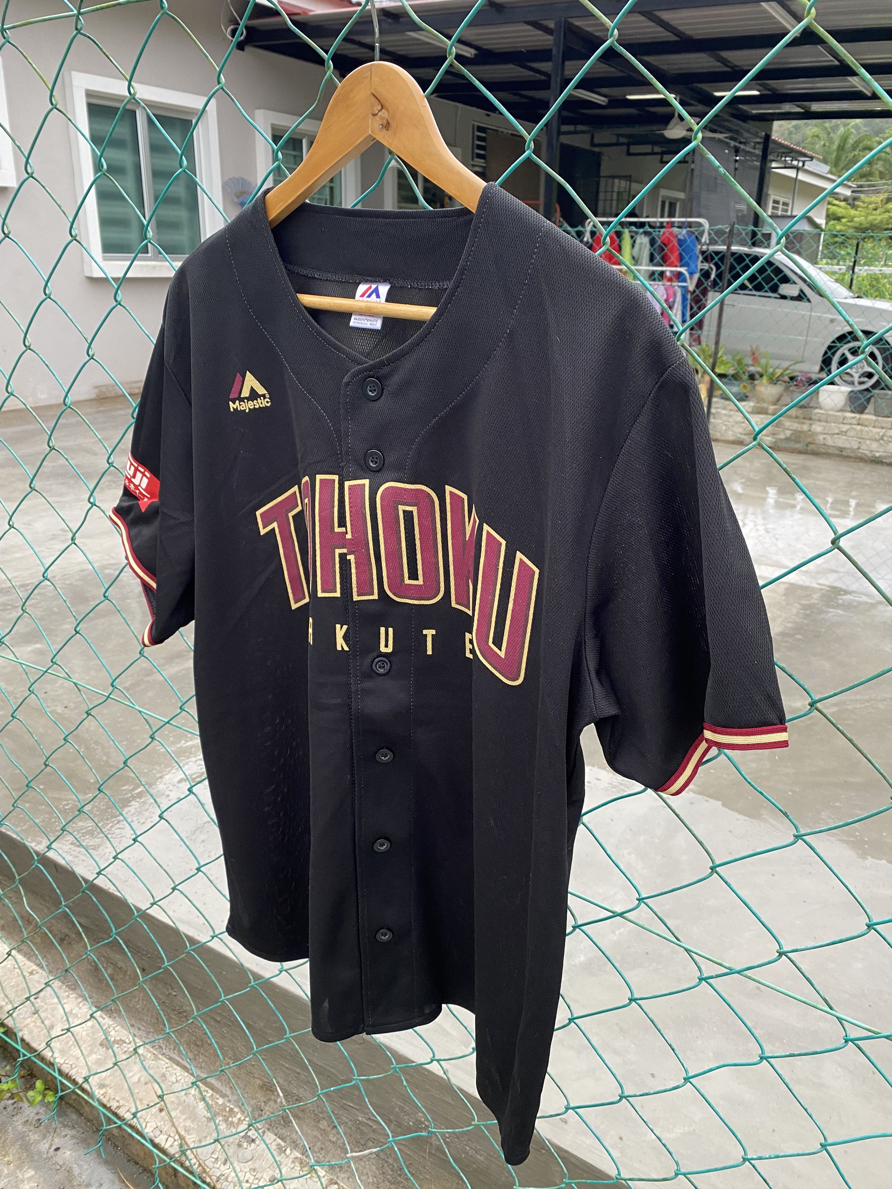 MLB × Majestic Majestic Tohoku Rakuten spellout baseball jersey Size US L / EU 52-54 / 3 - 4 Thumbnail