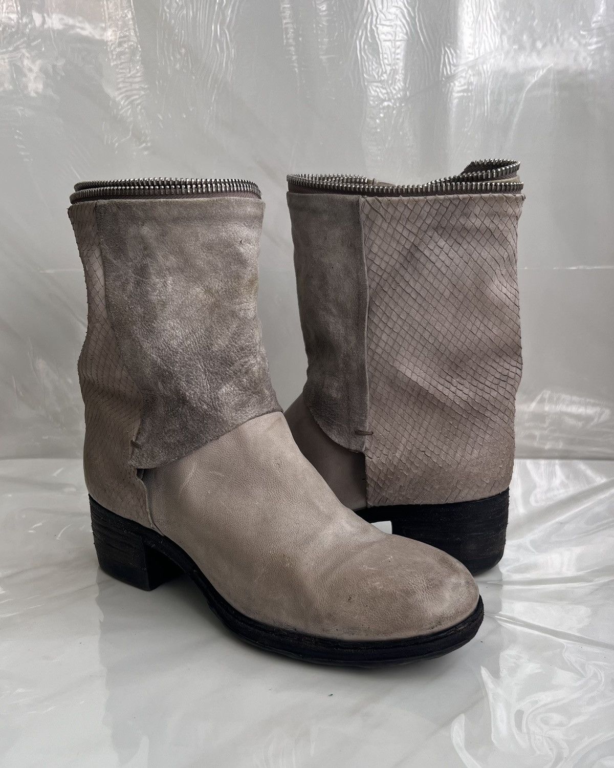 A.S.98 As 98 Airstep Zipper Boho Biker Gray distressed boot Size US 8 / IT 38 - 13 Thumbnail