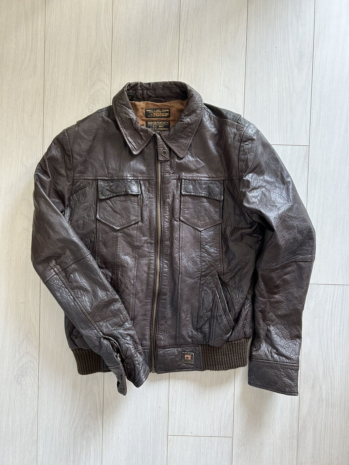 Scotch & soda leather biker jacket hot sale