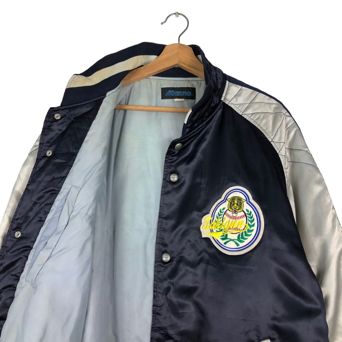 Japanese Brand 🔥Vintge Satin Bomber Jacket Sukajan Design Mizuno Japan Size US L / EU 52-54 / 3 - 12 Thumbnail