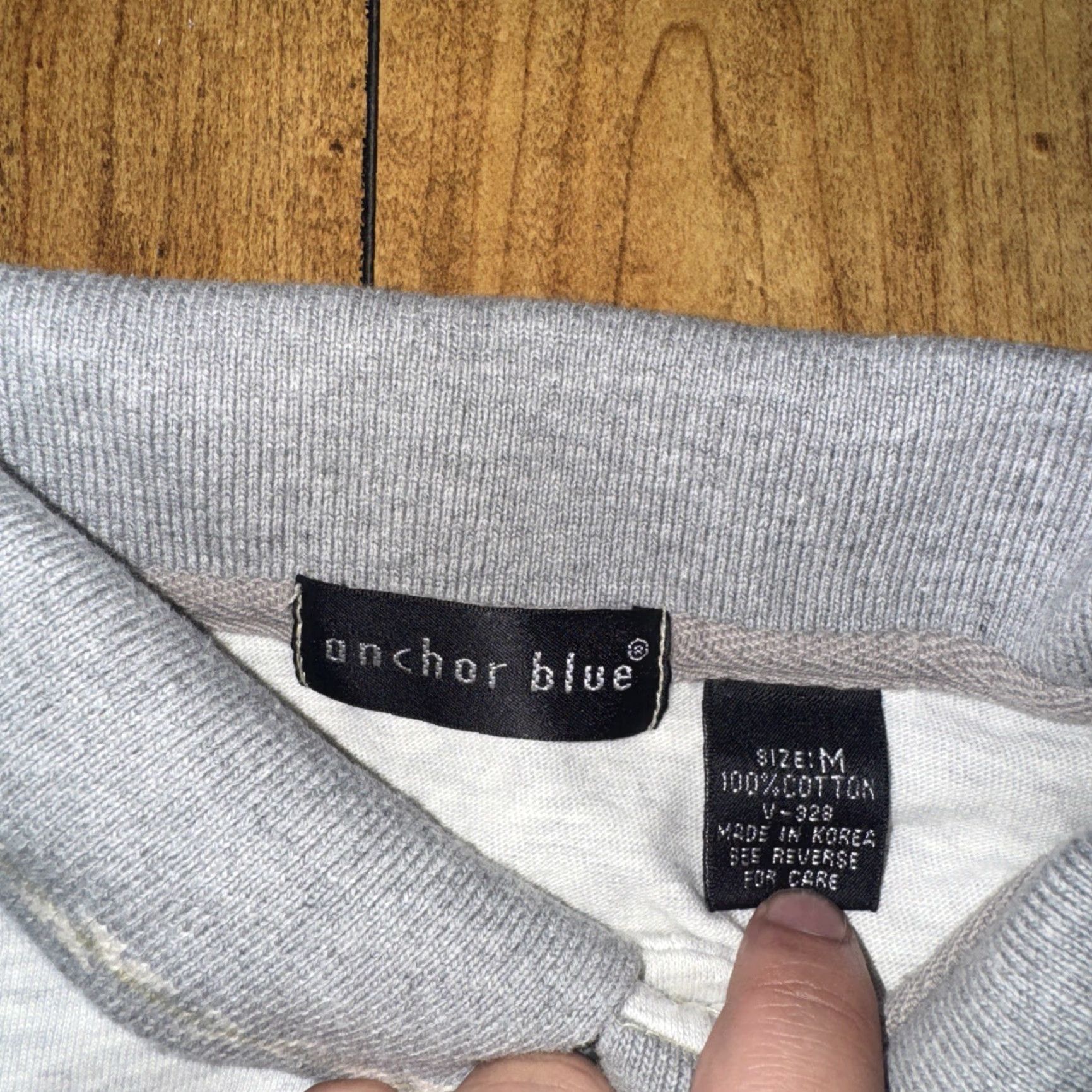 Anchor Blue VINTAGE Anchor Blue Polo Shirt Grey L Men 100% Cotton 21x28 Grunge 90s Golfing Size US L / EU 52-54 / 3 - 2 Thumbnail