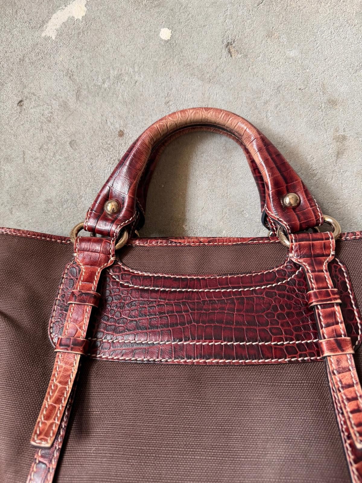 Celine Celine Boogie Charm Embossed Canvas Shoulder Bag Brown Size ONE SIZE - 8 Thumbnail