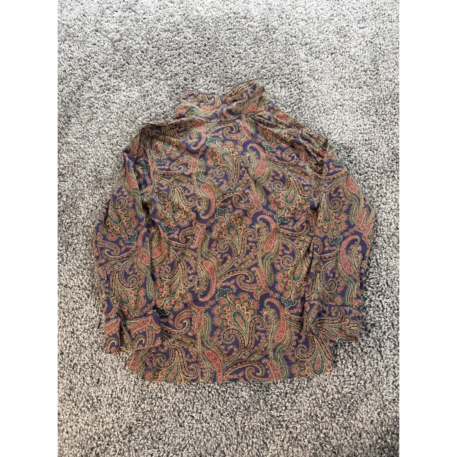 Ralph Lauren VINTAGE Lauren Ralph Lauren Button Shirt Womens L Paisley Floral Crown Crest Blouse Size L / US 10 / IT 46 - 5 Thumbnail