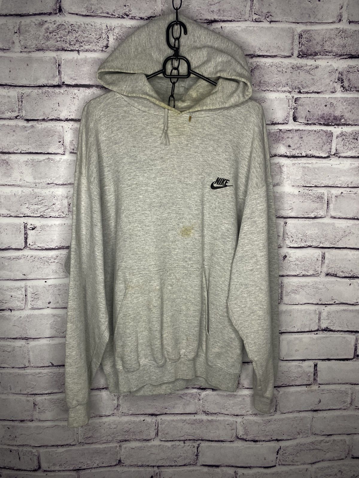 Nike Men's rare blanc hoodie Nike gray streetwear vintage Size US L / EU 52-54 / 3 - 1 Thumbnail