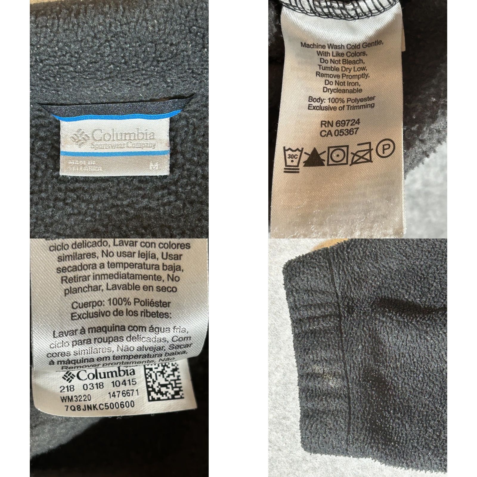 Vintage Columbia Jacket Mens M Gray Black Steens Mountain Fleece Full Zip Outdoor Windbreaker Casual Travel Hiking Size US M / EU 48-50 / 2 - 8 Thumbnail