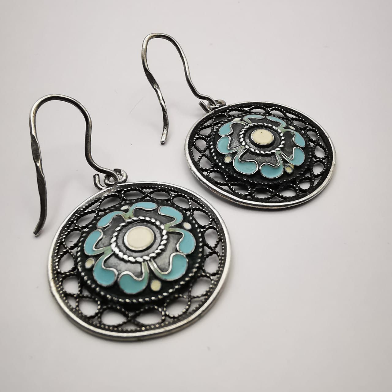 Sterling Silver Vintage Earrings"Ornament Protection"916Sterling Silver Size ONE SIZE - 5 Thumbnail