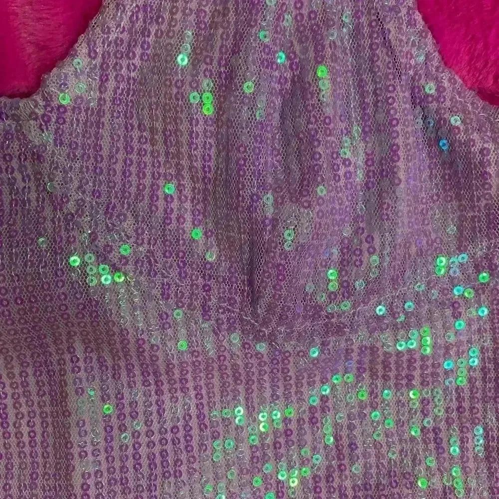 Designer Sparkling Purple Sequin Crop Top Size M / US 6-8 / IT 42-44 - 4 Thumbnail