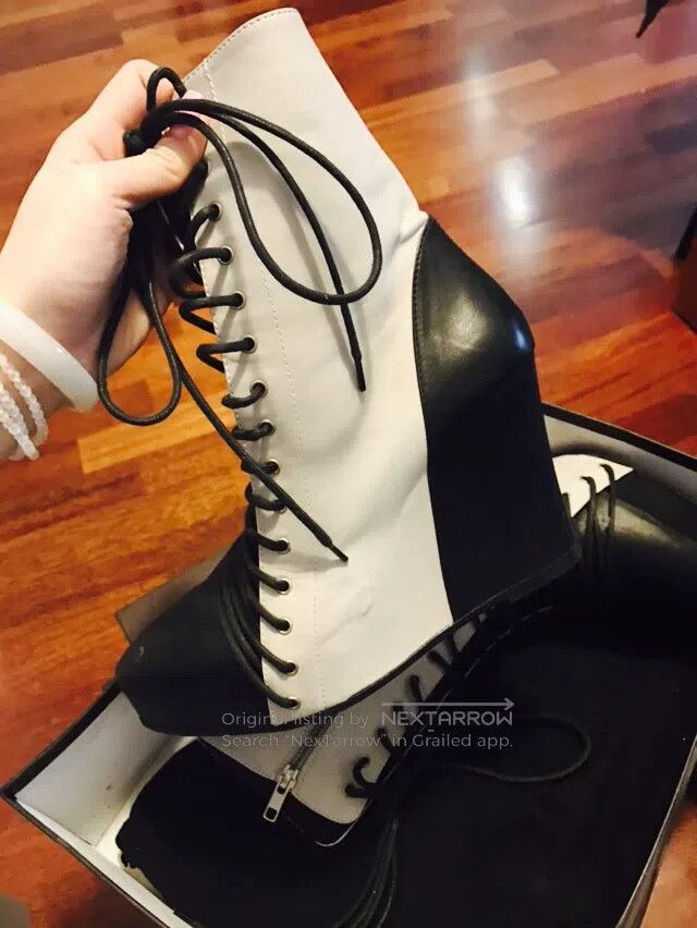 Ann Demeulemeester Ann Demeulemeester 38 sheepskin double colour-blocked boot Size US 7.5 / IT 37.5 - 4 Thumbnail