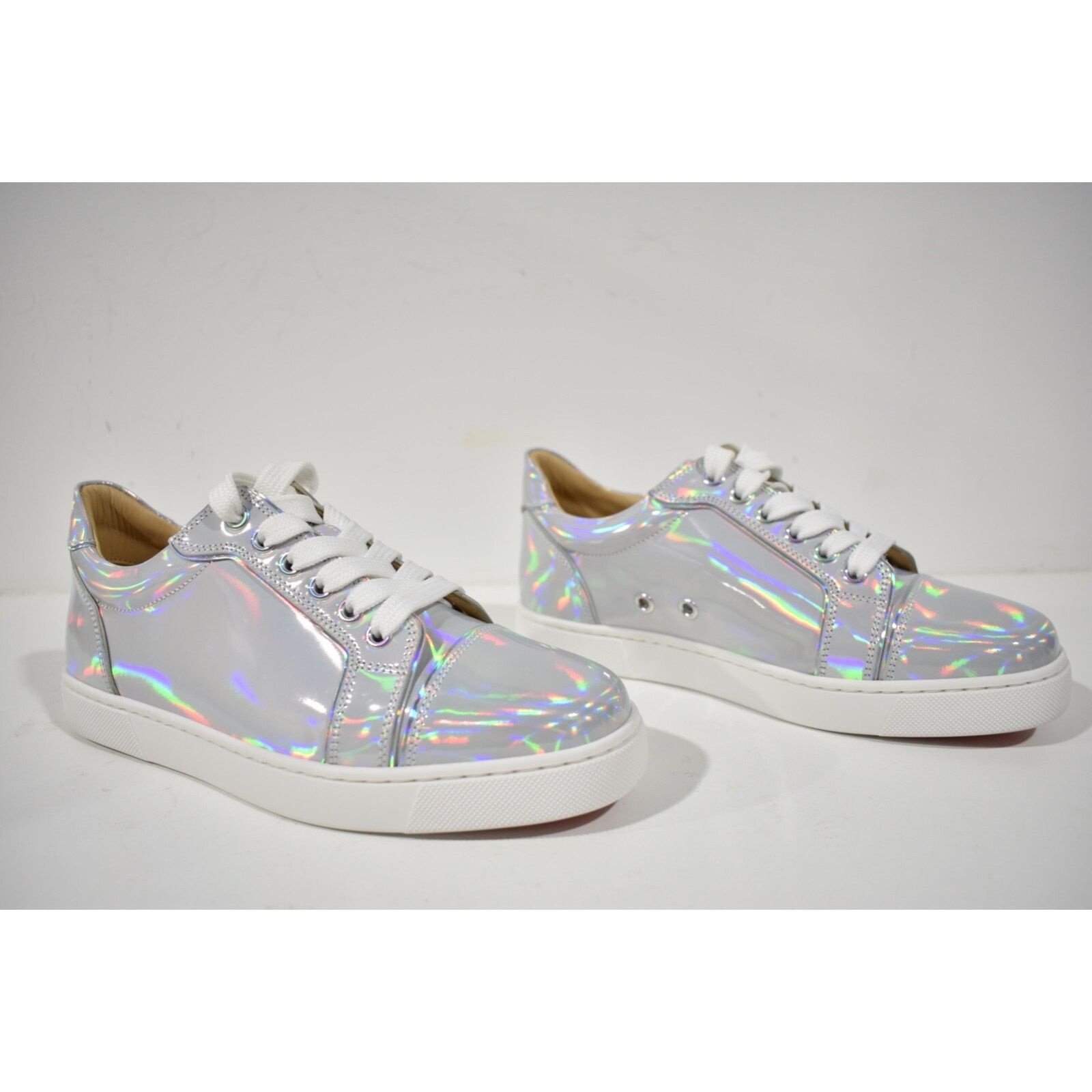 Christian Louboutin Vieira Flat Bianco White Patent Psychic Low Top Sneaker 37 Size US 7 / IT 37 - 2 Thumbnail