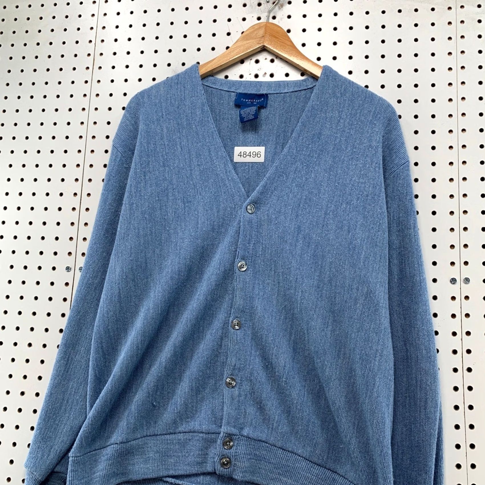 Vintage VINTAGE Towncraft Cardigan Sweater Mens Medium Blue 90s Acrylic Made in USA Size US M / EU 48-50 / 2 - 5 Thumbnail