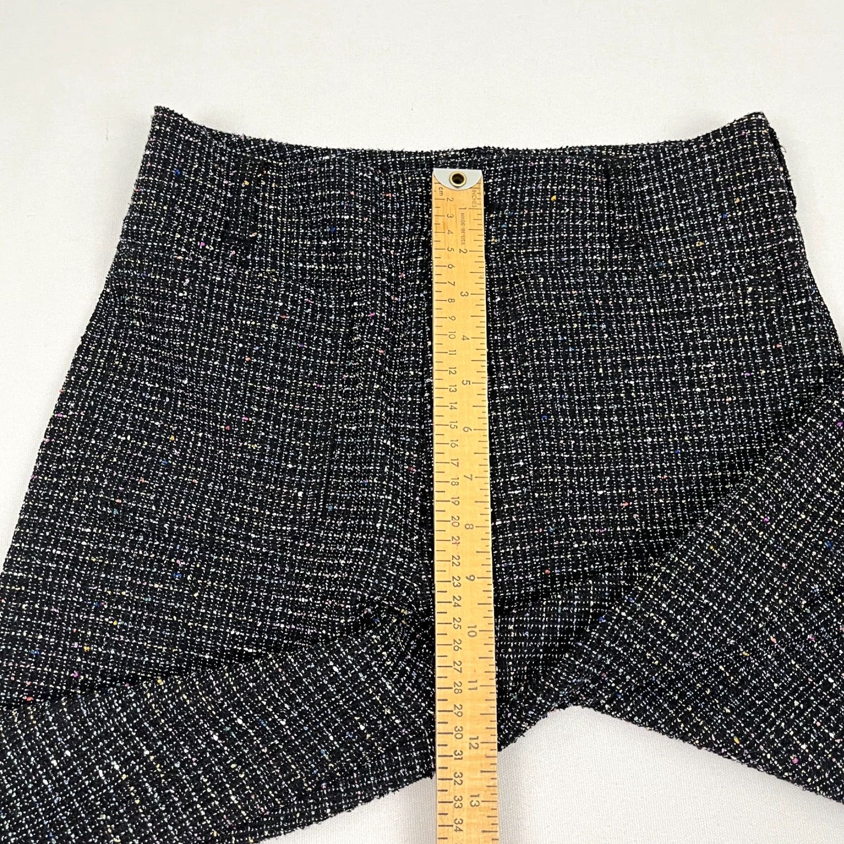 Anthropologie Maeve The Colette Pants Cropped Wide-Leg Tweed Black 27 Anthropologie Dress Pants? Size 27" / US 4 / IT 40 - 6 Thumbnail