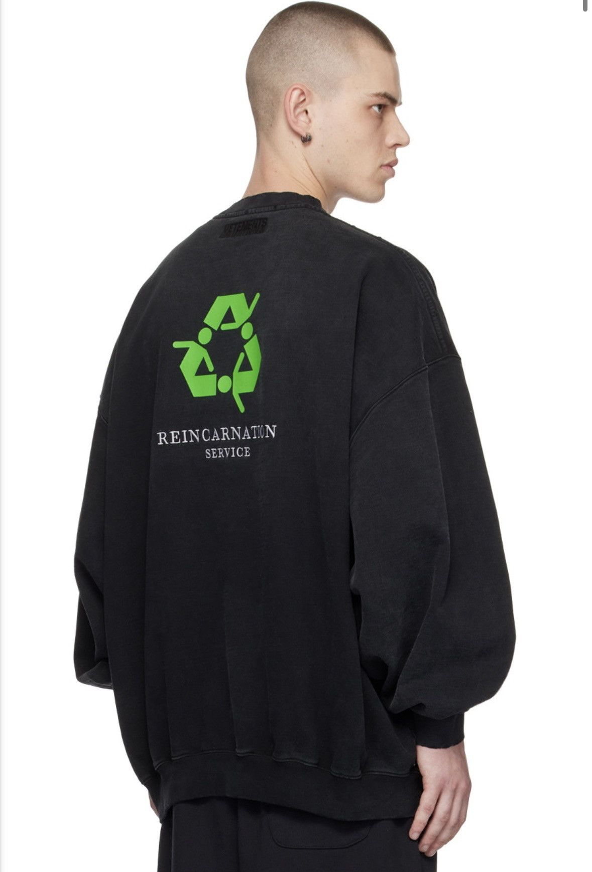 Vetements VETEMENTS Black 'I'm Not Doing Shit Today' Sweatshirt Size US XL / EU 56 / 4 - 4 Thumbnail