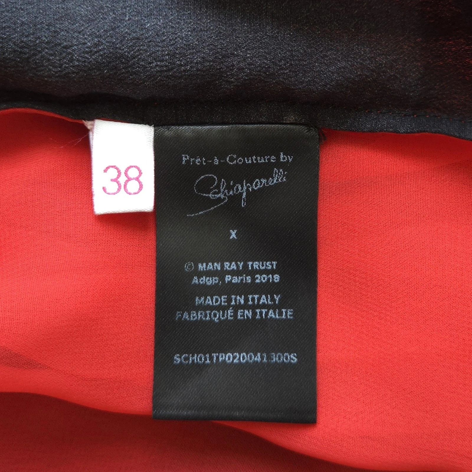 Schiaparelli Schiaparelli Double-layer Silk Crêpe Red Blouse, Size 38F Size XS / US 0-2 / IT 36-38 - 3 Thumbnail
