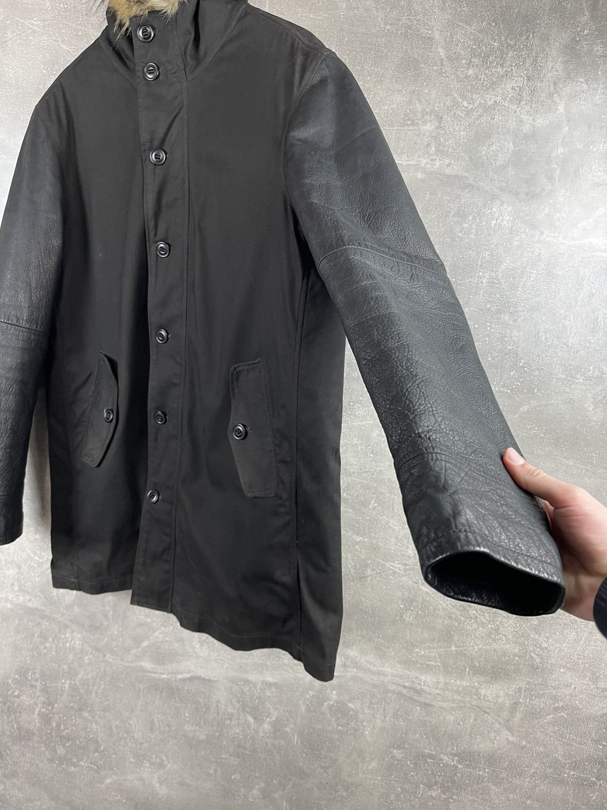 John Varvatos Archive John Varvatos USA Leather/Wax Cotton Parka Jacket Size US M / EU 48-50 / 2 - 8 Thumbnail