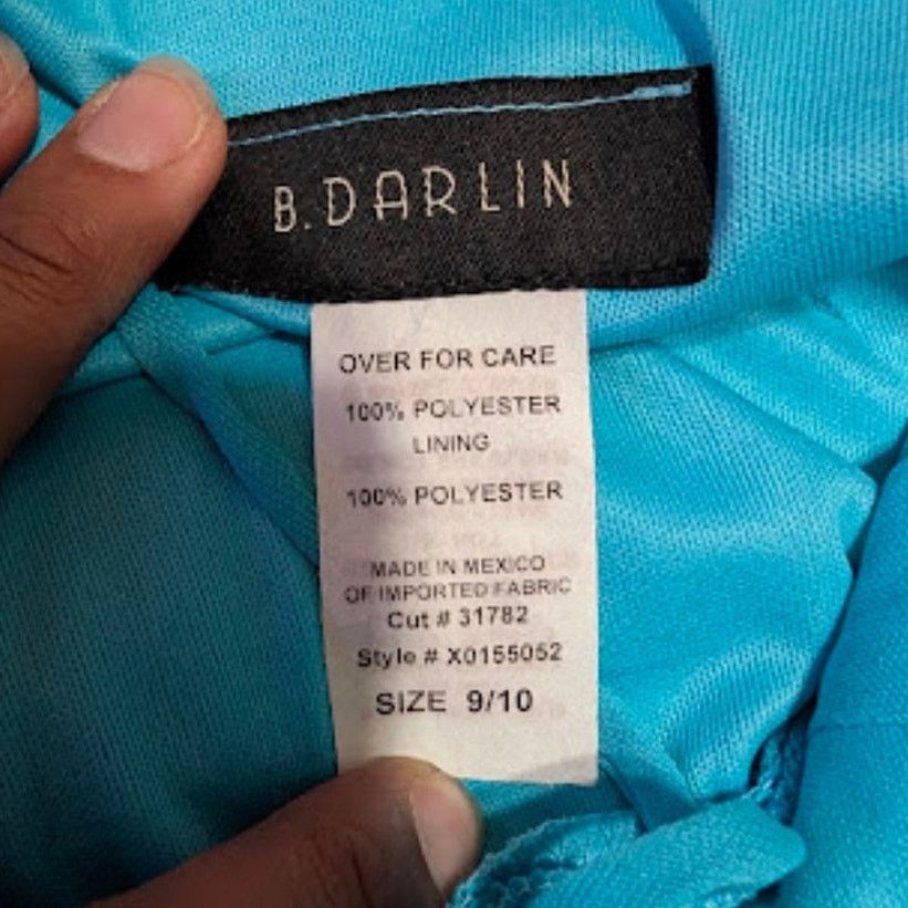 Unknown London B Darlin Turquoise Formal Dress Hi Low Strapless Size 9/10 Size M / US 6-8 / IT 42-44 - 5 Thumbnail