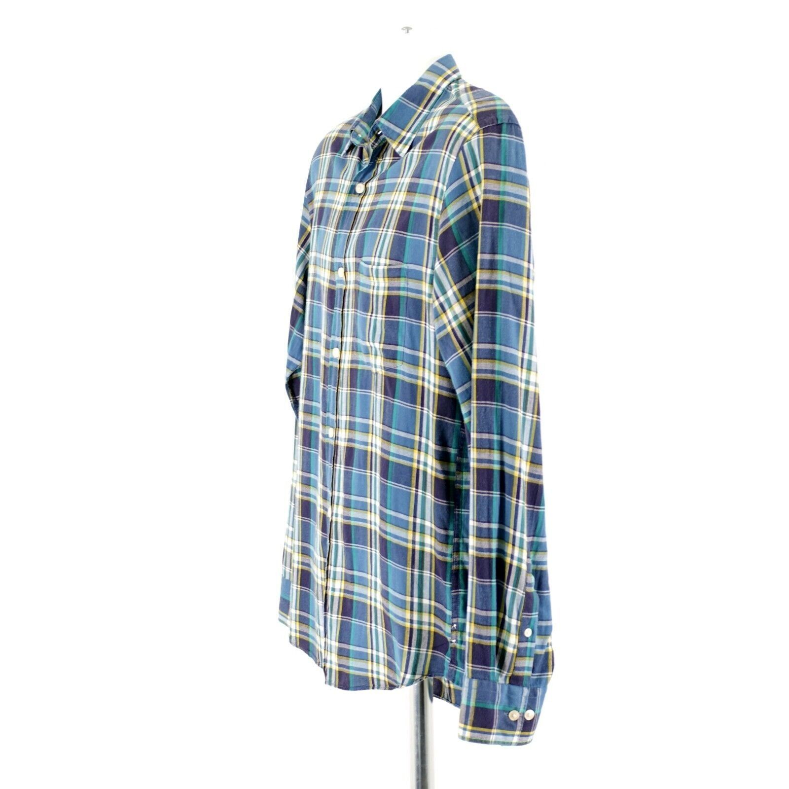 J.Crew J Crew Small Plaid Blue Yellow Green Flannel Tailored Fit Co Size US S / EU 44-46 / 1 - 5 Thumbnail