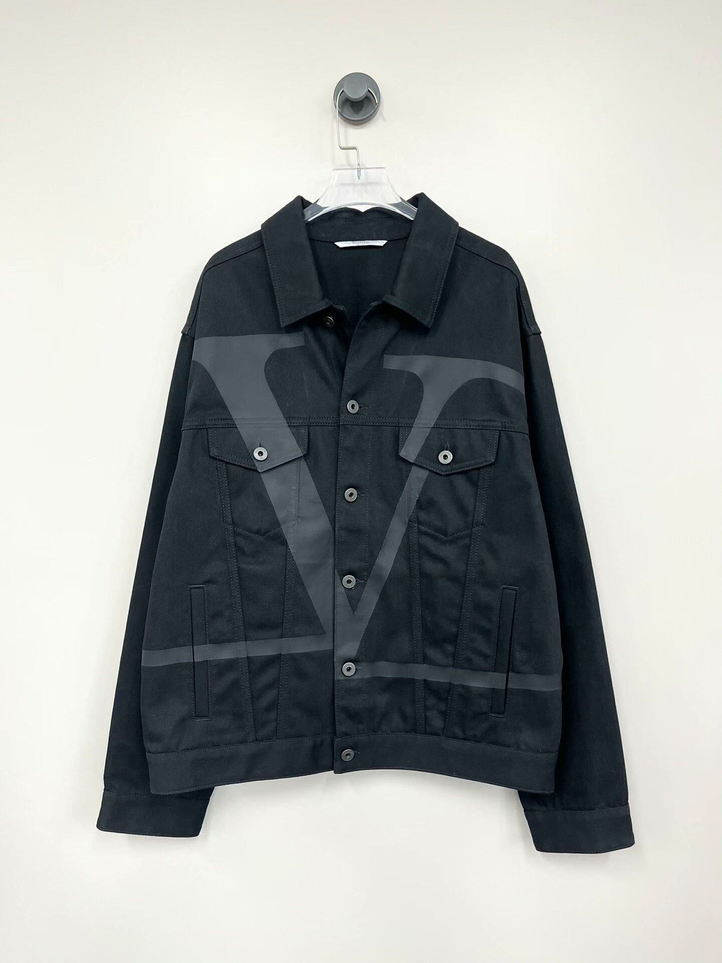 Valentino Valentino Black Logo Denim Jacket Size US M / EU 48-50 / 2 - 1 Thumbnail