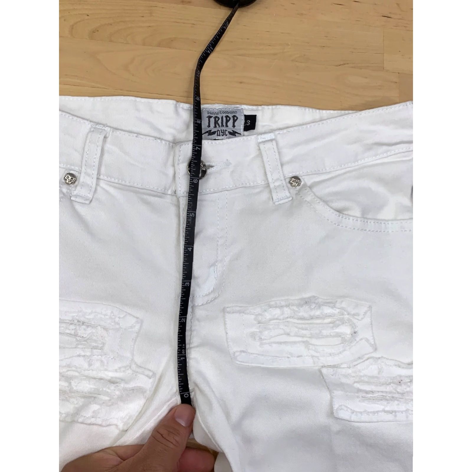 Tripp NYC TRIPP NYC Daang Goodman Pants Womens 3 White Skinny Distress Rock Punk Size 26" / US 2 / IT 38 - 7 Thumbnail